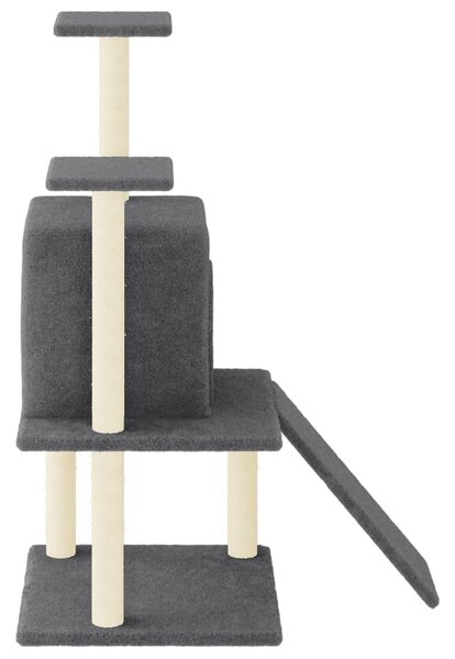 Škrabadlo pro kočky se sisalovými sloupky tmavě šedé 110 cm 172039