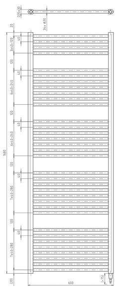 Aqualine Aqualine, DIRECT-E elektrické topné těleso, rovné, 600x1680 mm, 800 W, černá, ILE66TB