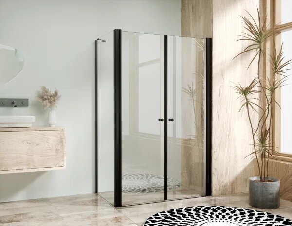 BETA COMBI Black 80x80 Clear Čtvercový sprchový kout bez vaničky