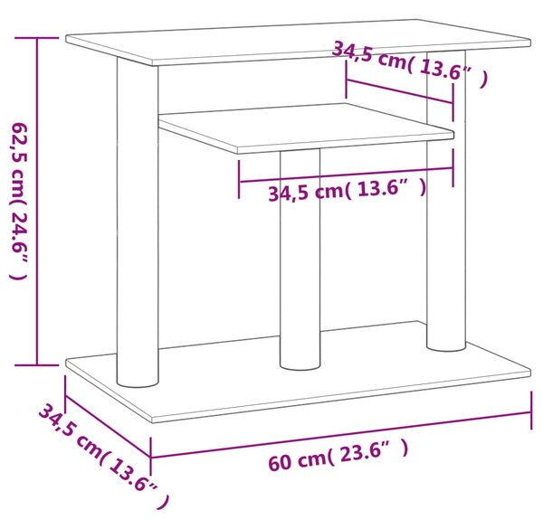 Škrabadlo pro kočky s plošinami tmavě šedé 62,5 cm 172048