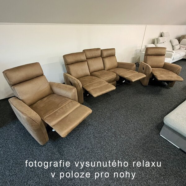 Sedací sestava BRAVEN 3+1+1 s FUNKCÍ RELAX | tmavě šedá látka | EXTRA POHODLNÉ