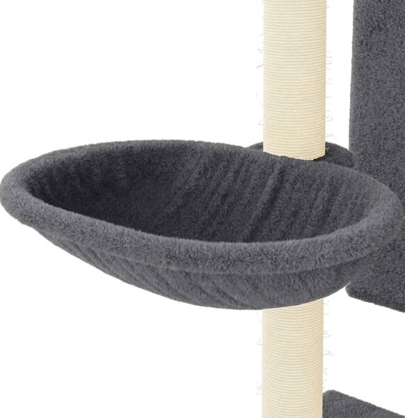 Škrabadlo pro kočky se sisalovými sloupky tmavě šedé 130,5 cm 172042