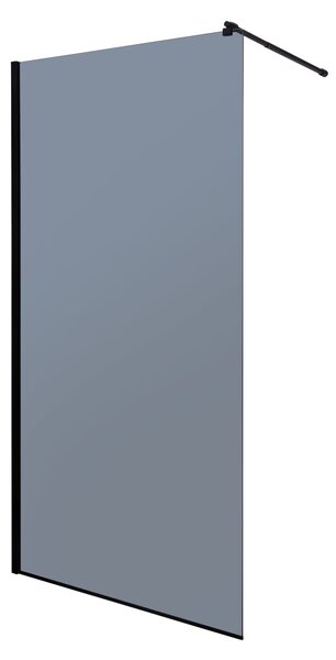 Novoterm Sprchová zástěna Walk-in NV-Line 100 G, černá/grafit - bez vaničky