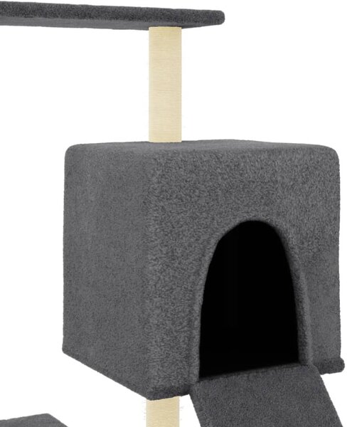 Škrabadlo pro kočky se sisalovými sloupky tmavě šedé 130,5 cm 172042
