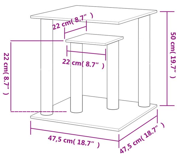 Škrabadlo pro kočky s plošinami světle šedé 50 cm 172044