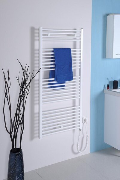 Aqualine Aqualine, DIRECT-E elektrické topné těleso, rovné, 450x1320 mm, 400 W, černá, ILE34TB