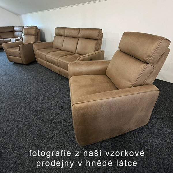 Sedací sestava BRAVEN 3+1+1 s FUNKCÍ RELAX | tmavě šedá látka | EXTRA POHODLNÉ