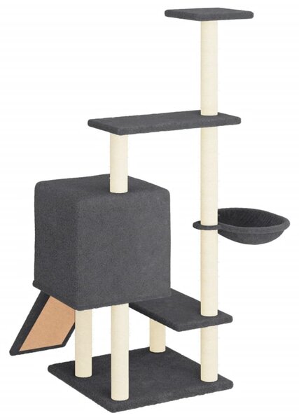 Škrabadlo pro kočky se sisalovými sloupky tmavě šedé 130,5 cm 172042