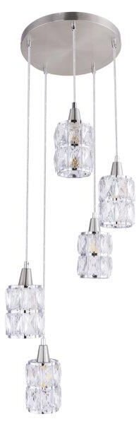 GLOBO 15760-5 WOLLI závěsné svítidlo moderní / designové 5xE14 40W IP20 nikl