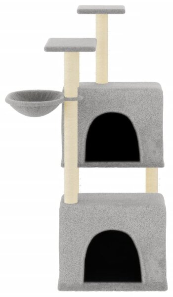 Škrabadlo pro kočky se sisalovými sloupky světle šedé 122 cm 172053