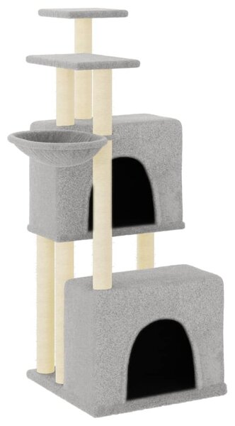 Škrabadlo pro kočky se sisalovými sloupky světle šedé 122 cm 172053