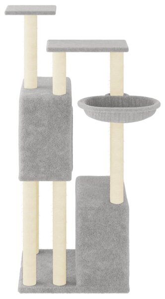 Škrabadlo pro kočky se sisalovými sloupky světle šedé 122 cm 172053