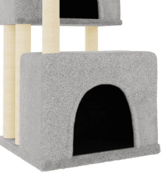 Škrabadlo pro kočky se sisalovými sloupky světle šedé 122 cm 172053