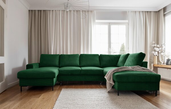 SEDACÍ SOUPRAVA, textil, smaragdově zelená MID.YOU - Sedací soupravy, Online Only