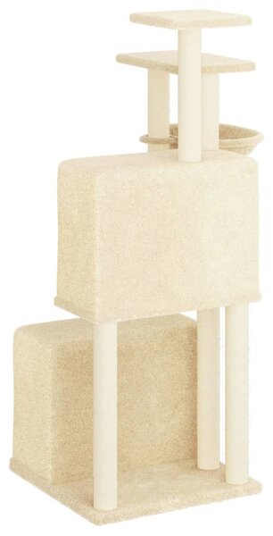 Škrabadlo pro kočky se sisalovými sloupky krémové 122 cm 172052