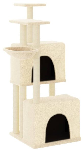 Škrabadlo pro kočky se sisalovými sloupky krémové 122 cm 172052
