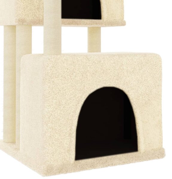 Škrabadlo pro kočky se sisalovými sloupky krémové 122 cm 172052