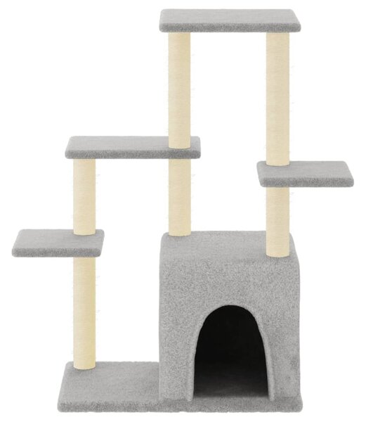Škrabadlo pro kočky se sisalovými sloupky světle šedé 97,5 cm 172050