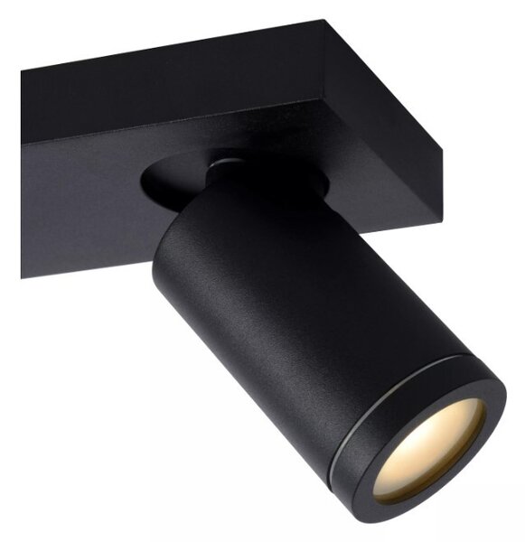 Lucide 09930/10/30 stropní bodové svítidlo 2x5W | LED GU10 | 2320lm | 2200K/3000K | IP44 - žárovka je součástí balení, černá, nastavitelné, stmívatelné, CCT