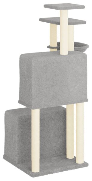 Škrabadlo pro kočky se sisalovými sloupky světle šedé 122 cm 172053