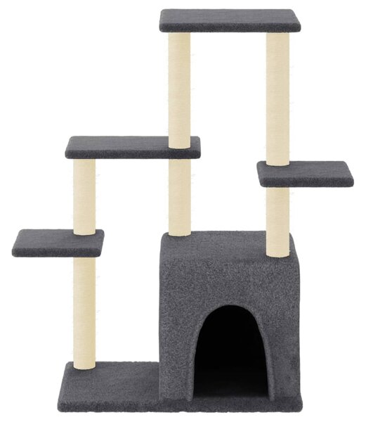 Škrabadlo pro kočky se sisalovými sloupky tmavě šedé 97,5 cm 172051