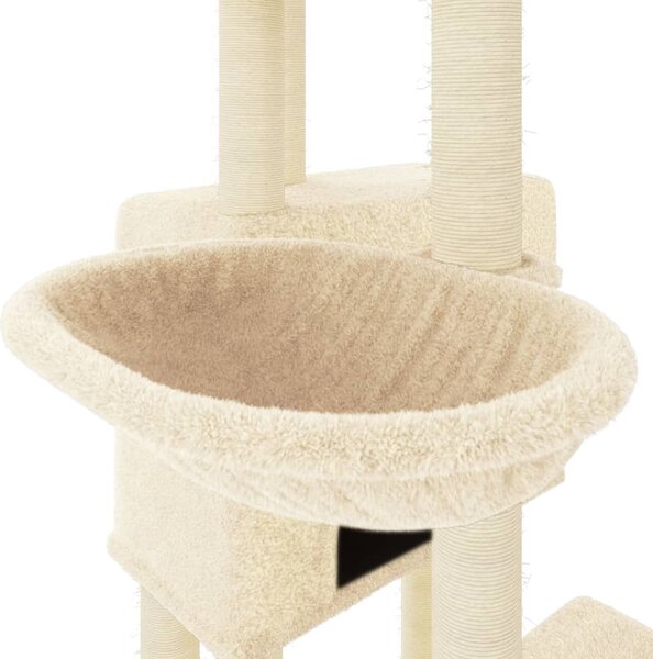 Škrabadlo pro kočky se sisalovými sloupky krémové 122 cm 172052