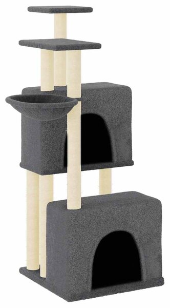 Škrabadlo pro kočky se sisalovými sloupky tmavě šedé 122 cm 172054