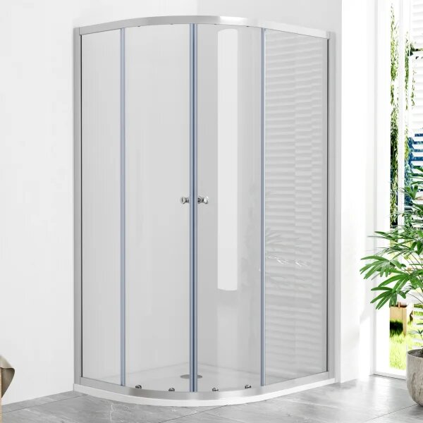 POINT AS ROCKY 100x80 Clear Pravý Asymetrický sprchový kout s mramorovou vaničkou