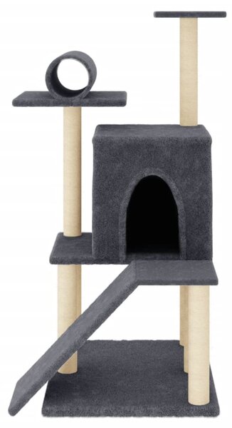 Škrabadlo pro kočky se sisalovými sloupky tmavě šedé 110,5 cm 172063