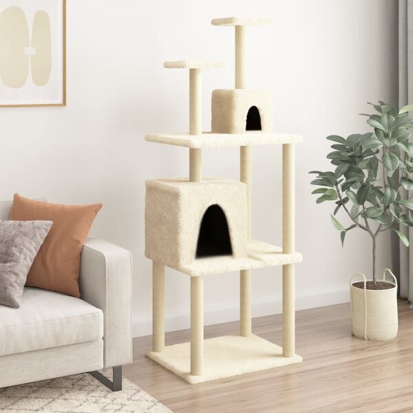 Škrabadlo pro kočky se sisalovými sloupky krémové 167 cm 172067