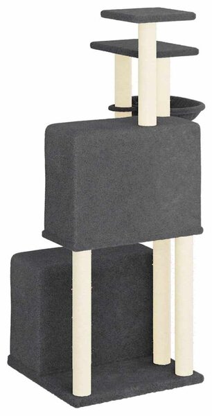 Škrabadlo pro kočky se sisalovými sloupky tmavě šedé 122 cm 172054