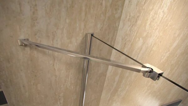 BETA LINE II Chrom 120 Čiré Sprchové dveře dvoukřídlé s pevnými stěnami v rovině