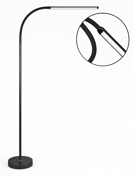 Berger Stojací lampa 1049-FL-14 Black LED 14 W 4000K 140cm USB