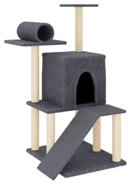 Škrabadlo pro kočky se sisalovými sloupky tmavě šedé 110,5 cm 172063