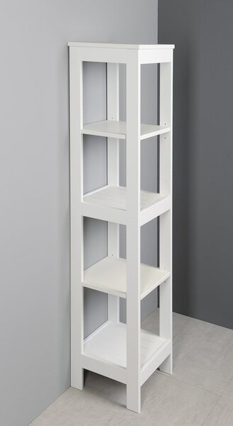 Aqualine Aqualine, ETIDE policový regál vysoký 36x152x36 cm, bílá mat, ET156