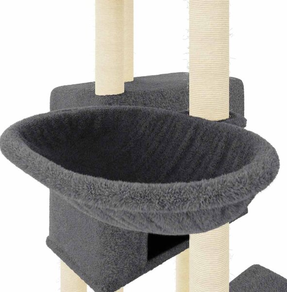 Škrabadlo pro kočky se sisalovými sloupky tmavě šedé 122 cm 172054