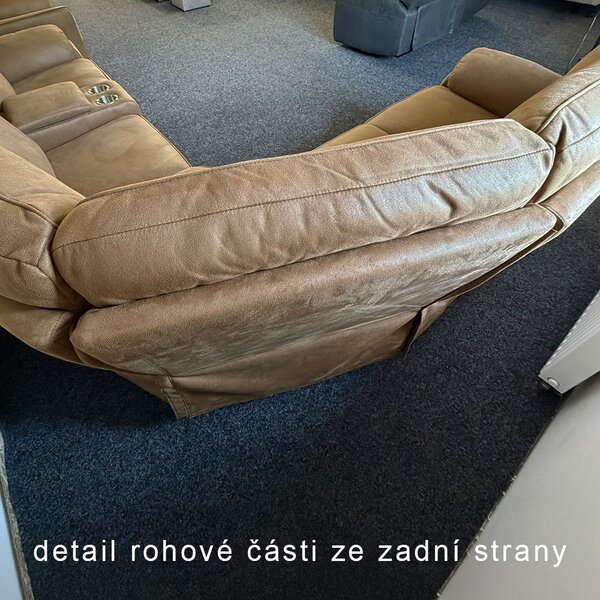 Sedací souprava MALAGA | 248x276 cm | UNIVERZÁLNÍ levá i pravá | s FUNKCÍ RELAX | hnědá látka | EXTRA POHODLNÉ