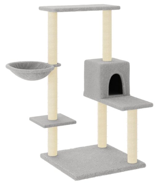 Škrabadlo pro kočky se sisalovými sloupky světle šedé 95 cm 172074