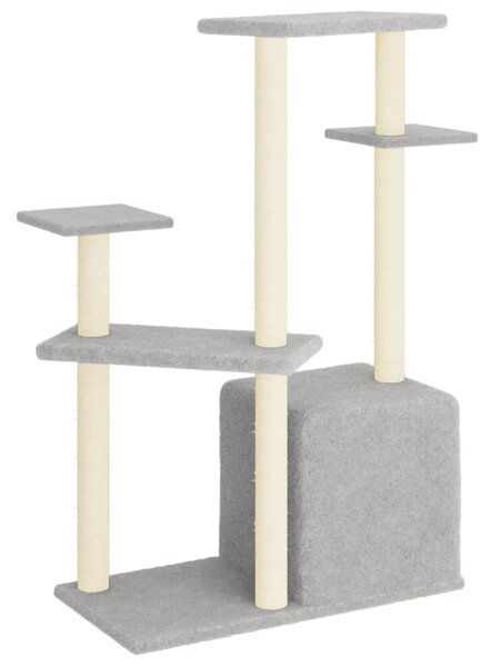 Škrabadlo pro kočky se sisalovými sloupky světle šedé 107,5 cm 172071