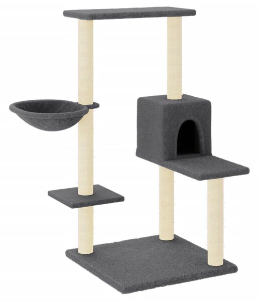 Škrabadlo pro kočky se sisalovými sloupky tmavě šedé 95 cm 172075