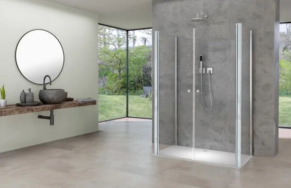BETA COMBI II Chrom 70x100x70 Čiré Sprchový kout nástěnný