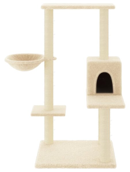 Škrabadlo pro kočky se sisalovými sloupky krémové 95 cm 172073