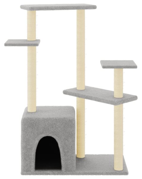 Škrabadlo pro kočky se sisalovými sloupky světle šedé 107,5 cm 172071