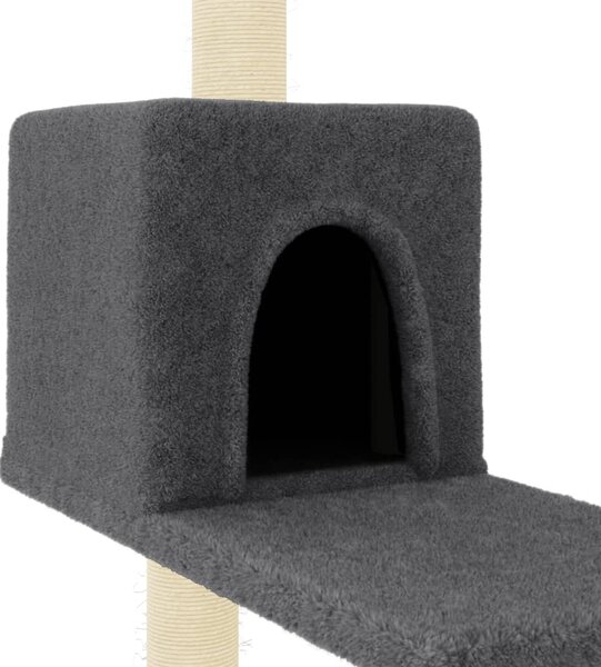 Škrabadlo pro kočky se sisalovými sloupky tmavě šedé 95 cm 172075