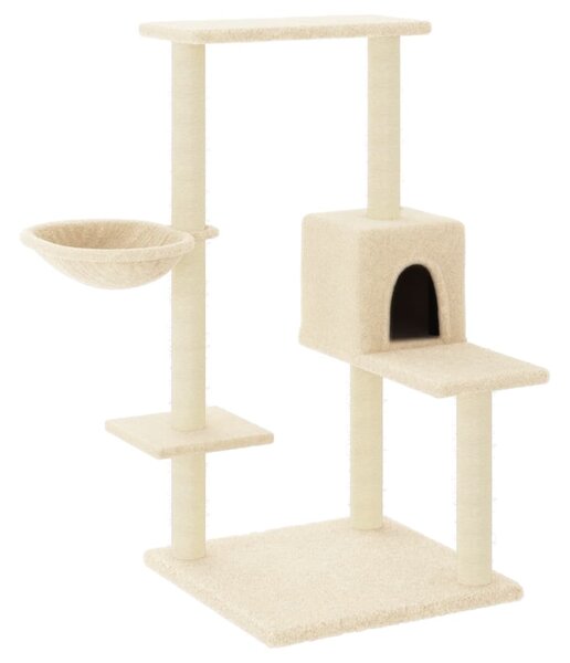 Škrabadlo pro kočky se sisalovými sloupky krémové 95 cm 172073