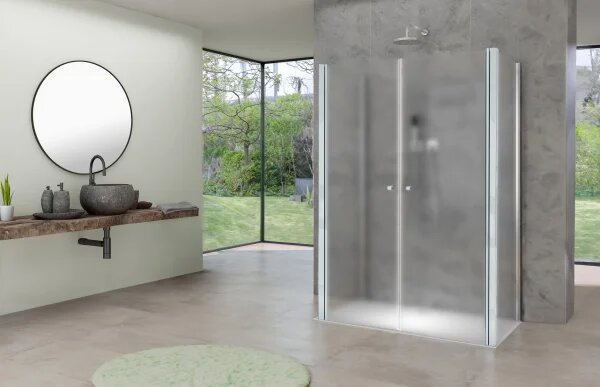 BETA COMBI II Chrom 80x80x80 Grape Sprchový kout nástěnný