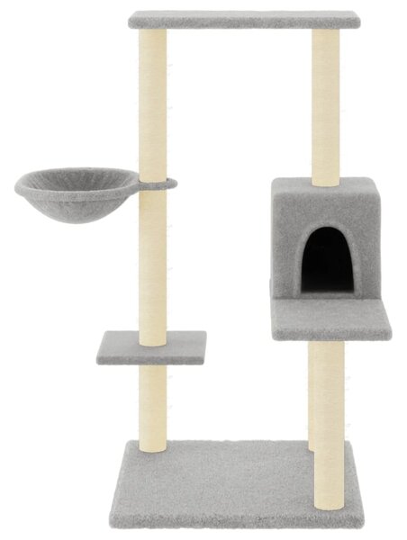 Škrabadlo pro kočky se sisalovými sloupky světle šedé 95 cm 172074