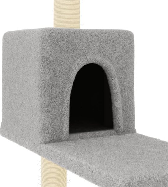 Škrabadlo pro kočky se sisalovými sloupky světle šedé 95 cm 172074