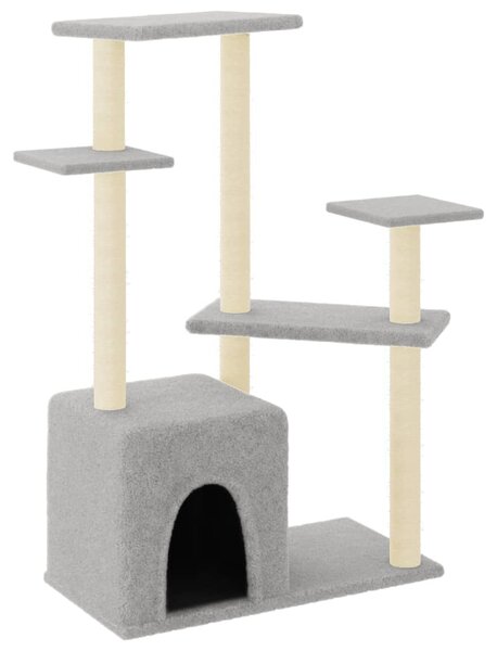 Škrabadlo pro kočky se sisalovými sloupky světle šedé 107,5 cm 172071
