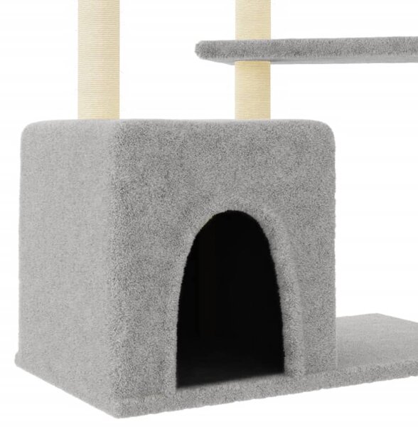 Škrabadlo pro kočky se sisalovými sloupky světle šedé 107,5 cm 172071